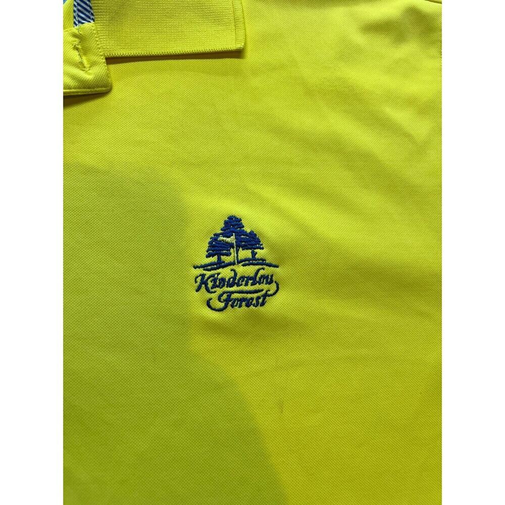 FootJoy FJ Shirt Mens Large Yellow Golf Polo Short Sleeve Kinderlou Forest - Picture 3 of 5